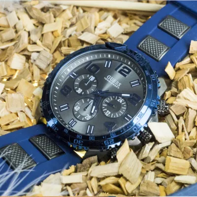 Guess velocity chronograph grey dial men's watch 